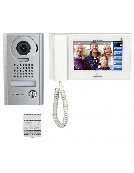 Kit video accessibilite avec platine inox encastree JPDVFL moniteur JP4MED et alim.PS2420D AIPHONE JPS4AEDFL 130324