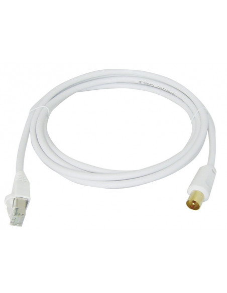 Cordon RJ45/Fiche IEC TV Longueur 2 mètres MICHAUD Q244