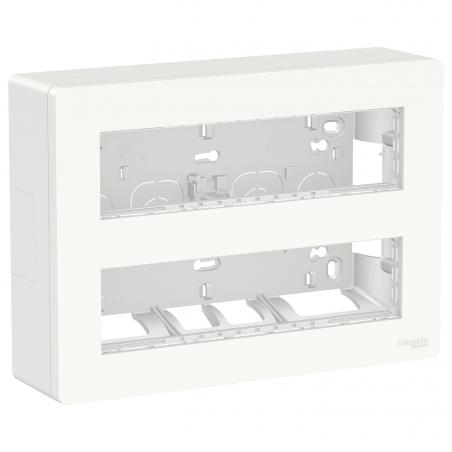 Unica boîte de concentration saillie complète 2 rang de 8 mod Blanc antim SCHNEIDER NU121820