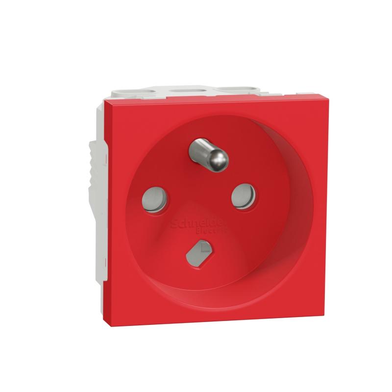 Unica prise 2P+T FR 90° vis détrompage mécanique Rouge méca seul SCHNEIDER NU305103