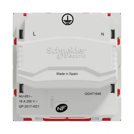 Unica prise 2P+T FR 90° vis détrompage mécanique Rouge méca seul SCHNEIDER NU305103