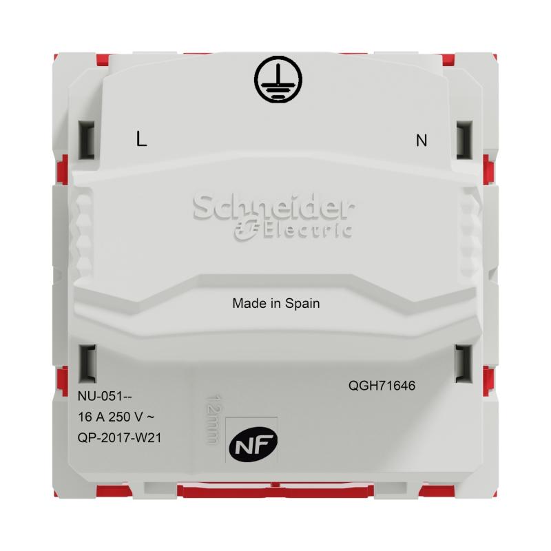 Unica prise 2P+T FR 90° vis détrompage mécanique Rouge méca seul SCHNEIDER NU305103