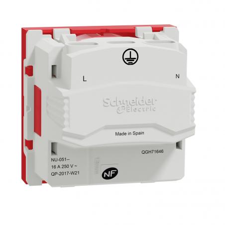 Unica prise 2P+T FR 90° vis détrompage mécanique Rouge méca seul SCHNEIDER NU305103