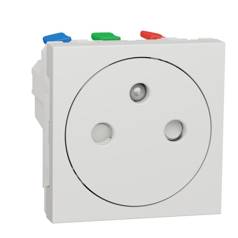 Unica prise 2P+T FR 90° affleurant raccord rapide Blanc méca seul SCHNEIDER NU305218