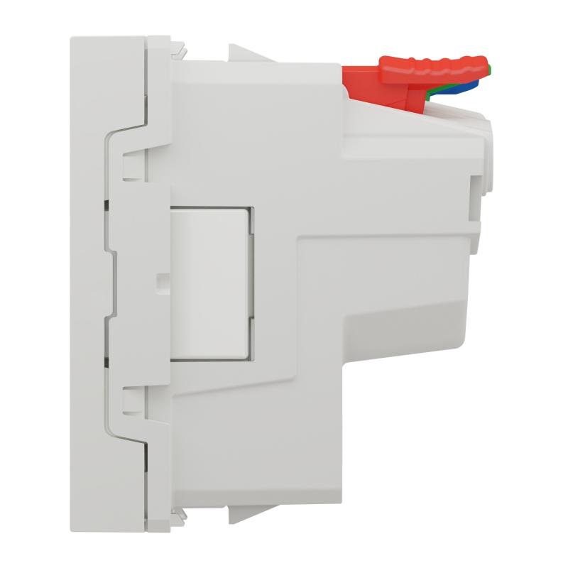 Unica prise 2P+T FR 90° affleurant raccord rapide Blanc méca seul SCHNEIDER NU305218