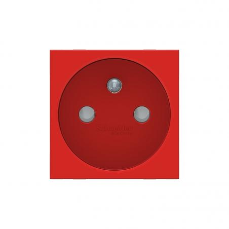 Unica prise 2P+T FR 90° raccord rapide traversant Rouge méca seul SCHNEIDER NU305903