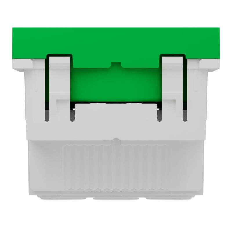 Unica prise 2P+T FR 90° raccord rapide traversant Vert méca seul SCHNEIDER NU305906