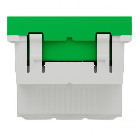 Unica prise 2P+T FR 90° raccord rapide traversant Vert méca seul SCHNEIDER NU305906