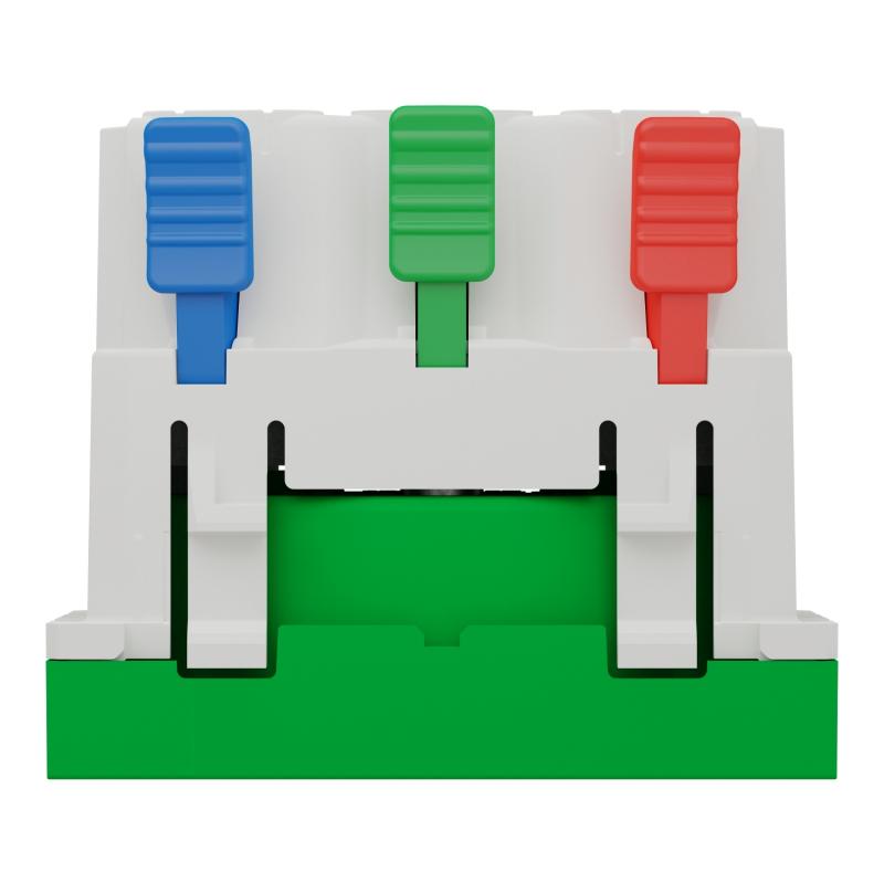 Unica prise 2P+T FR 90° raccord rapide traversant Vert méca seul SCHNEIDER NU305906