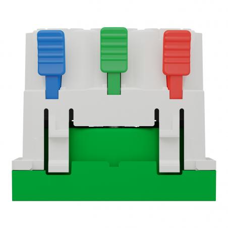 Unica prise 2P+T FR 90° raccord rapide traversant Vert méca seul SCHNEIDER NU305906