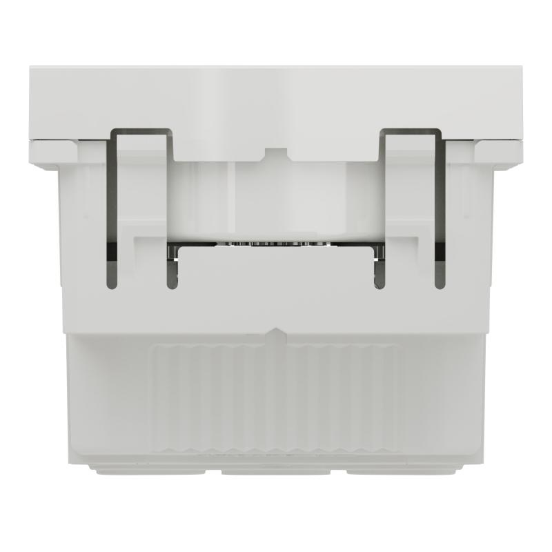Unica prise 2P+T FR 90° raccord rapide traversant Blanc méca seul SCHNEIDER NU305918