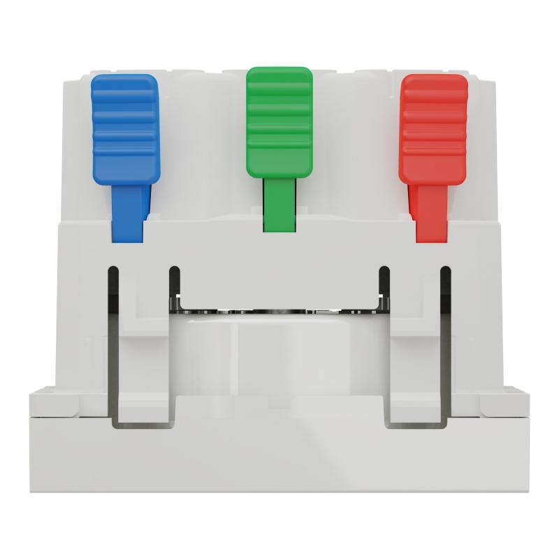Unica prise 2P+T FR 90° raccord rapide traversant Blanc méca seul SCHNEIDER NU305918