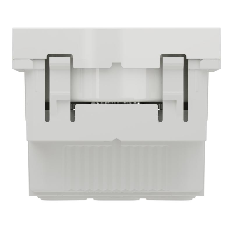 Unica prise 2P+T FR 90° raccord rapide travers Blanc anti méca seul SCHNEIDER NU305920