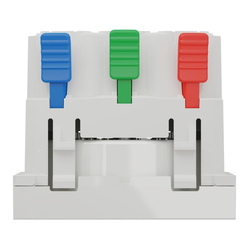 Unica prise 2P+T FR 90° raccord rapide travers Blanc anti méca seul SCHNEIDER NU305920