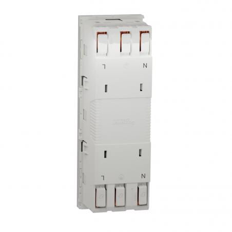 Unica prise triple 2P+T FR 45° Blanc méca seul SCHNEIDER NU307918