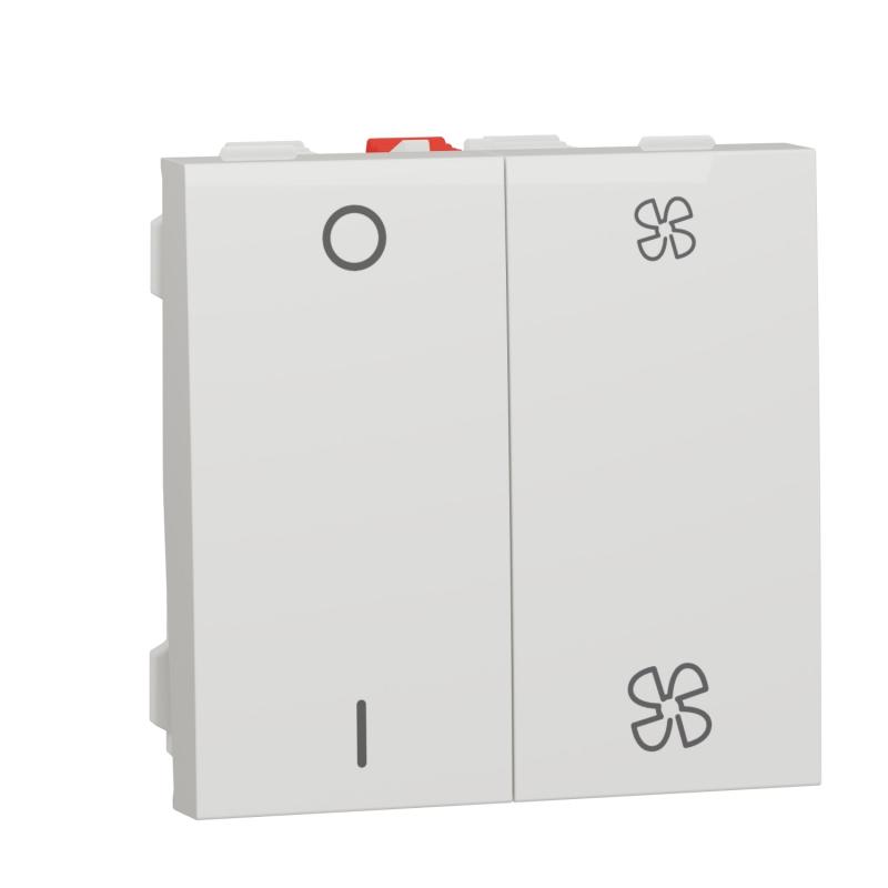 Unica commande VMC ON/OFF + 2 vitesses 10A 2 mod Blanc méca seul SCHNEIDER NU321418
