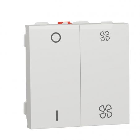 Unica commande VMC ON/OFF + 2 vitesses 10A 2 mod Blanc méca seul SCHNEIDER NU321418
