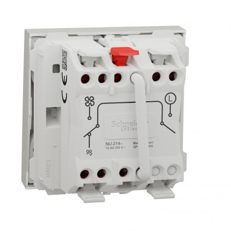 Unica commande VMC ON/OFF + 2 vitesses 10A 2 mod Blanc méca seul SCHNEIDER NU321418