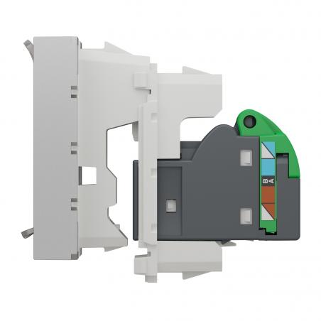 Unica prise RJ45 simple cat 6A FTP 2 mod Alu méca seul SCHNEIDER NU344930