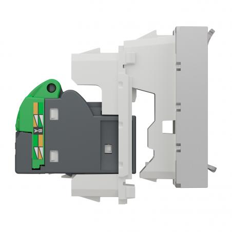 Unica prise RJ45 simple cat 6A FTP 2 mod Alu méca seul SCHNEIDER NU344930