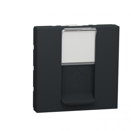Unica prise RJ45 simple cat 6A FTP 2 mod Anthracite méca seul SCHNEIDER NU344954