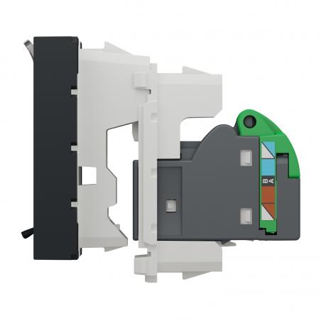 Unica prise RJ45 simple cat 6A FTP 2 mod Anthracite méca seul SCHNEIDER NU344954