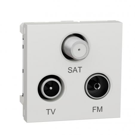 Unica prise TV + FM + SAT 2 mod Blanc méca seul SCHNEIDER NU345018