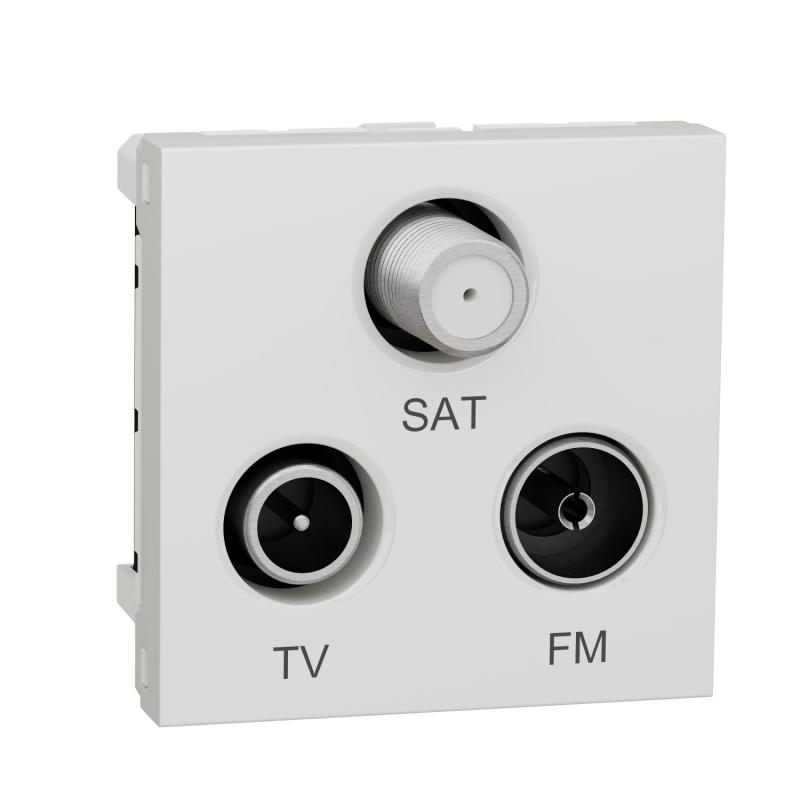 Unica prise TV + FM + SAT 2 mod Blanc méca seul SCHNEIDER NU345018