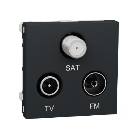 Unica prise TV + FM + SAT 2 mod Anthracite méca seul SCHNEIDER NU345054