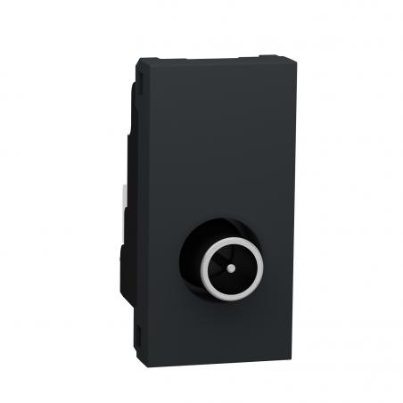 Unica prise télévision TV mâle individuel 1 mod Anthracite méca seul SCHNEIDER NU346154
