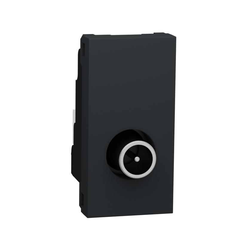 Unica prise télévision TV mâle individuel 1 mod Anthracite méca seul SCHNEIDER NU346154