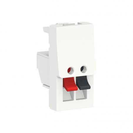 Unica prise haut-parleur 1 sortie rouge + noir 1 mod Blanc méca seul SCHNEIDER NU348718
