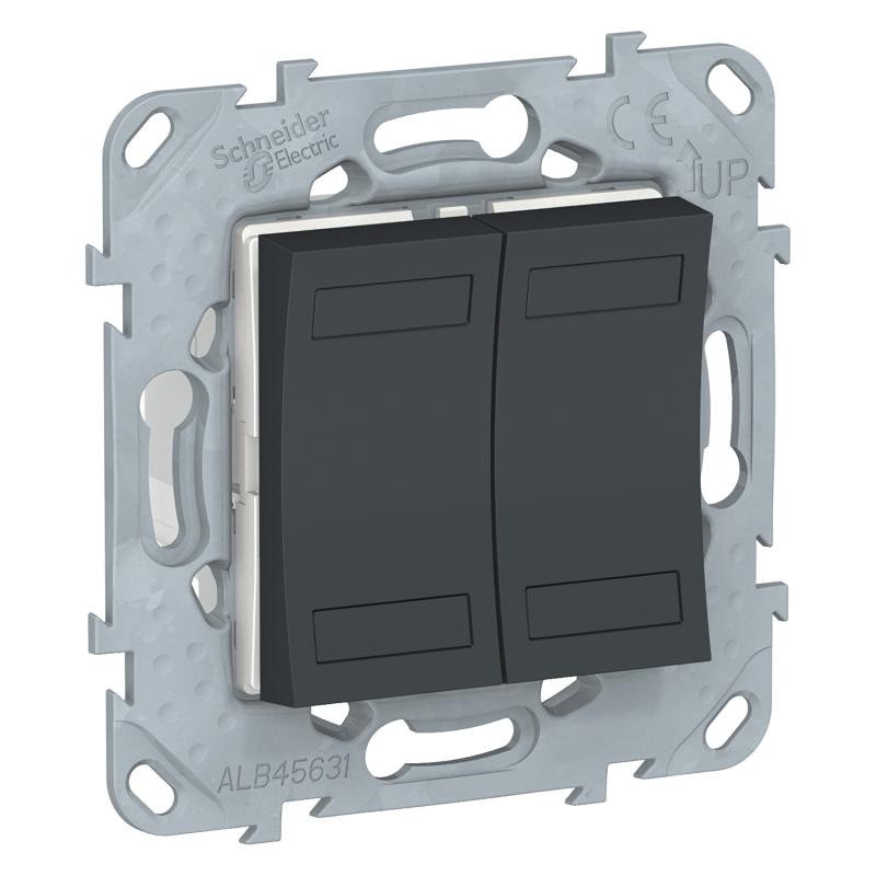 Unica KNX bouton-poussoir 4 boutons + led avec support Anthracite SCHNEIDER NU553154