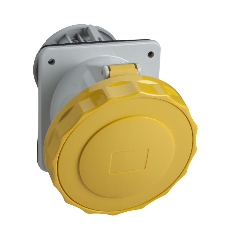 PratiKa socle de prise inclinée -16A 2P+T 100-130 V CA- IP67 à vis SCHNEIDER PKF16F713