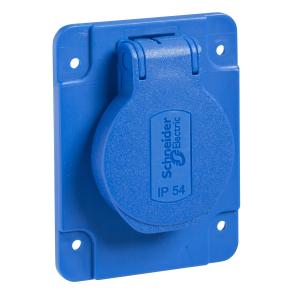Pratika Socle prise schuko enc 65x85 fix lat blue ip54 220v 2pt SCHNEIDER PKS62B 2