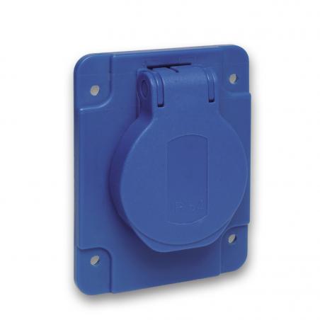 Pratika Socle prise schuko enc 65x85 fix lat blue ip54 220v 2pt SCHNEIDER PKS62B