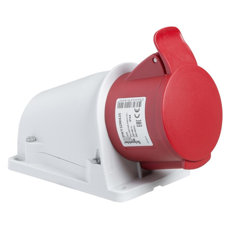 PratiKa socle de prise incliné -16 A 3P+T 380-415 V CA en saillie- IP44 SCHNEIDER PKY16W434