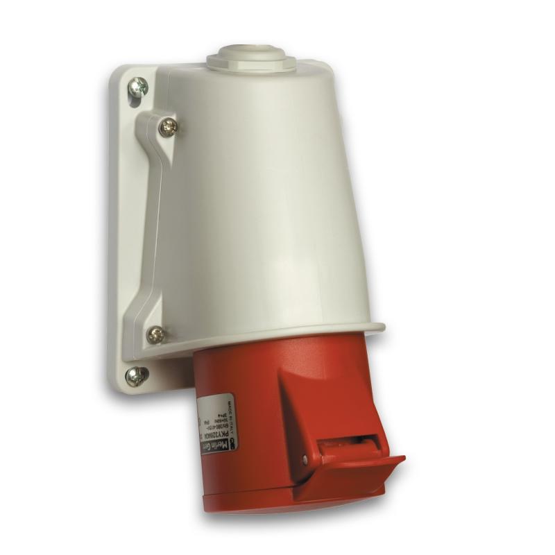 PratiKa socle de prise incliné -16 A 3P+T 380-415 V CA en saillie- IP44 SCHNEIDER PKY16W434