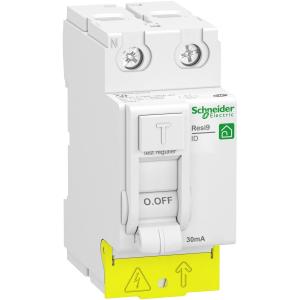 Resi9 XP inter différentiel 2P 25A 30mA Type AC peignable alim bas SCHNEIDER R9PRC225 2