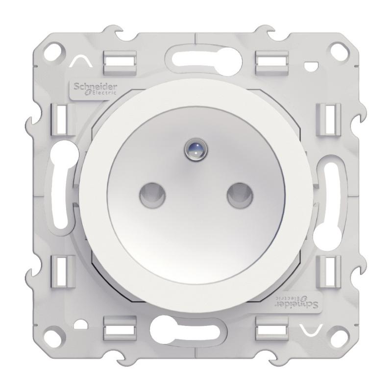 ODACE PRISE DE COURANT 2P+T BLANC A VIS CONNEXION VIS SCHNEIDER S520039