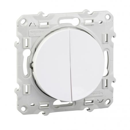 Double va et vient Blanc connexion rapide à vis ODACE SCHNEIDER S520214