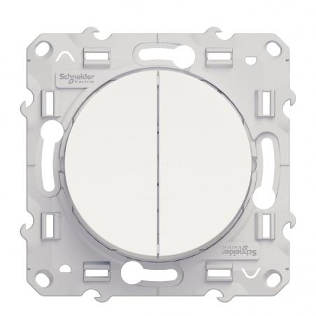 Double va et vient Blanc connexion rapide à vis ODACE SCHNEIDER S520214