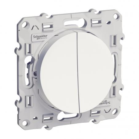 Double va et vient Blanc connexion rapide à vis ODACE SCHNEIDER S520214