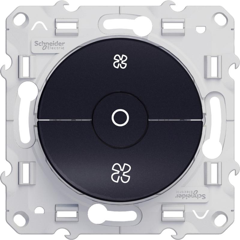 ODACE INTERRUPTEUR VMC ANTHRACITE AVEC POSITION ARRÊT À VIS SCHNEIDER S540243