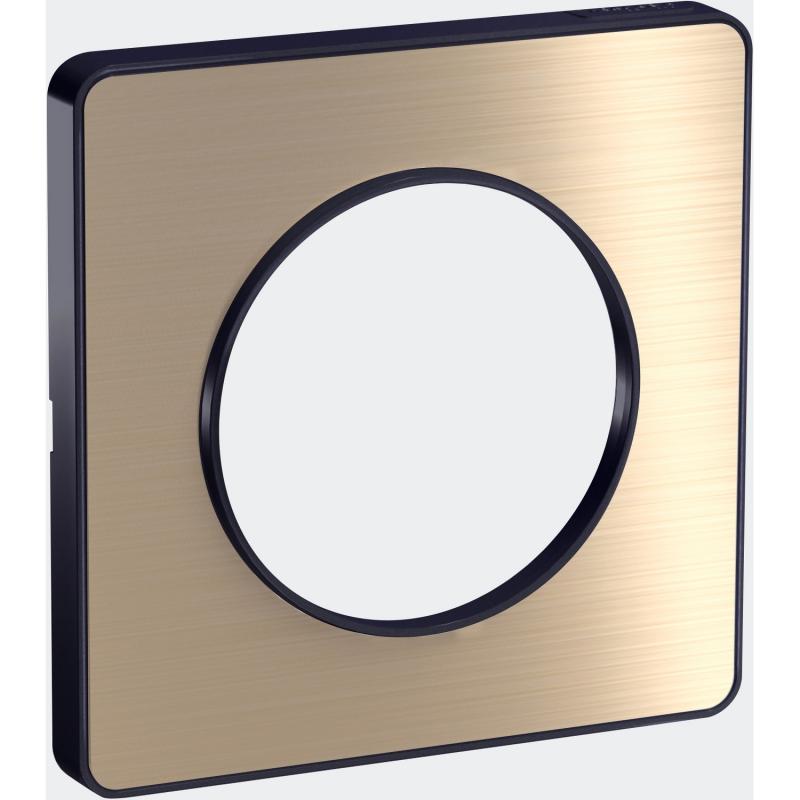 ODACE TOUCH PLAQUE BRONZE BROSSÉ AVEC LISERÉ ANTHRACITE 1 POSTE SCHNEIDER S540802L