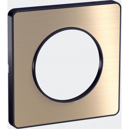 ODACE TOUCH PLAQUE BRONZE BROSSÉ AVEC LISERÉ ANTHRACITE 1 POSTE SCHNEIDER S540802L