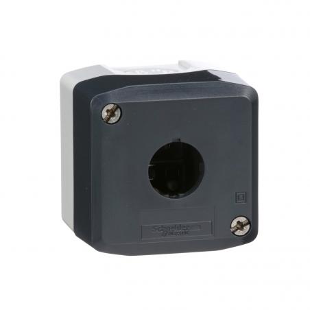 Harmony XAL boite 1 trou diam. 22 couvercle gris foncé fond gris clair UL/CSA SCHNEIDER XALD01H7