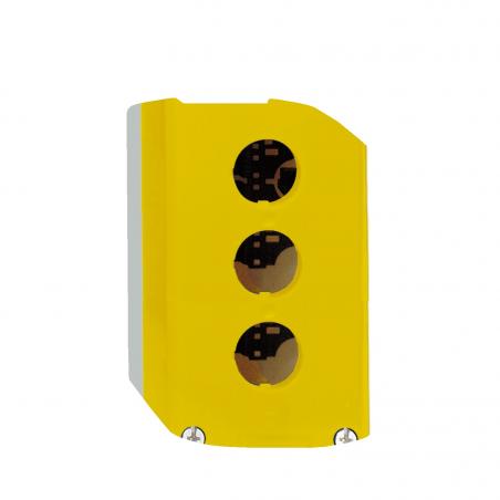 Harmony boite 3 trous couvercle jaune fond gris clair SCHNEIDER XALK03