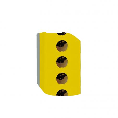 Harmony boite 5 trous couvercle jaune fond gris clair SCHNEIDER XALK05