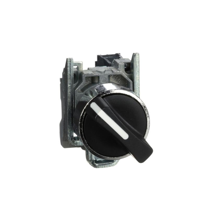 Harmony XB4 bouton tournant manette diam. 22 2 pos fix noir 1F vis étrier SCHNEIDER XB4BD21